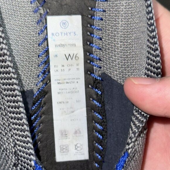 Rothy’s The Point Cloud Gray Birdseye Knit Pointed Toe Flats Womens Size 6 - Picture 8 of 8